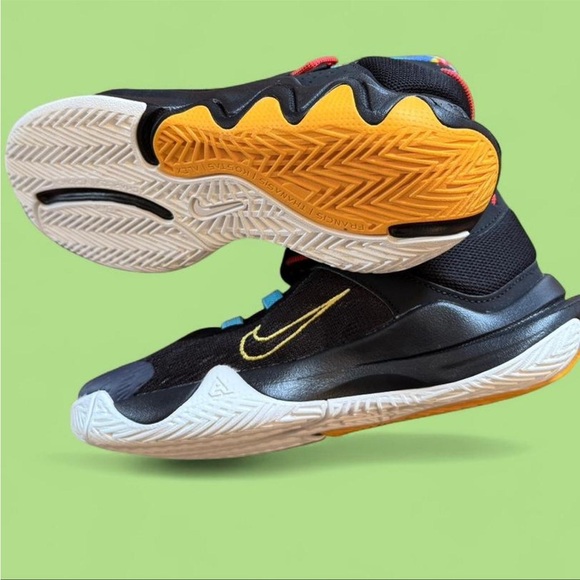 Nike Kids Black Sneakers with Mint Swoosh and Yellow Sole - Picture 7 of 7